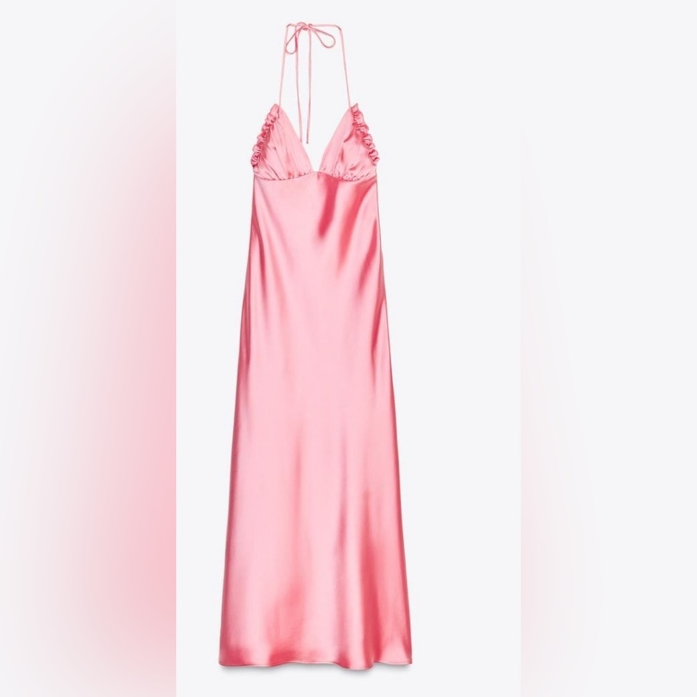 Zara Pink Satin Chemise - Picture 11 of 12